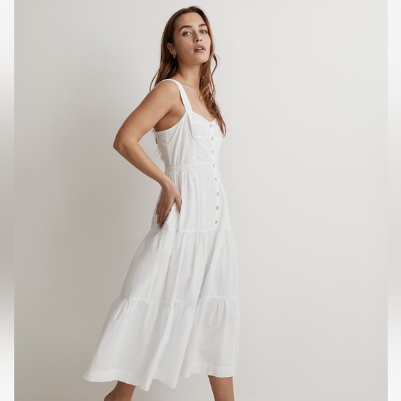 Madewell Dresses & Skirts - Madewell Button-Front Tiered Midi Dress sz 2 NK427